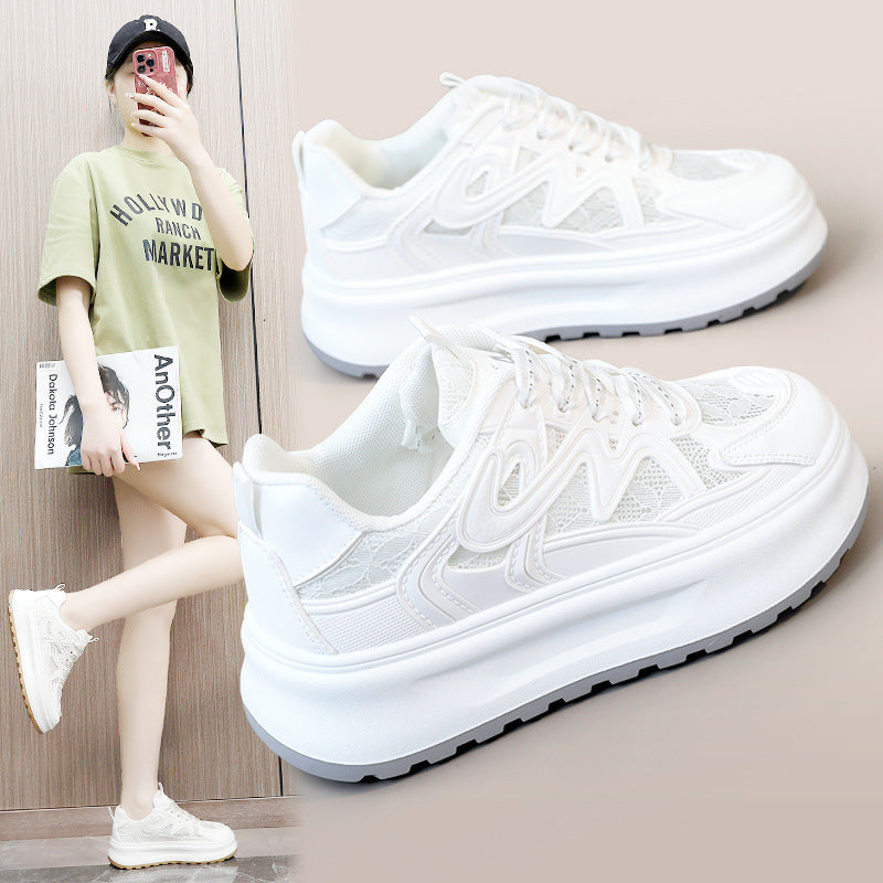ZY1807 White Women’s Spring-Summer Casual Mesh Flats