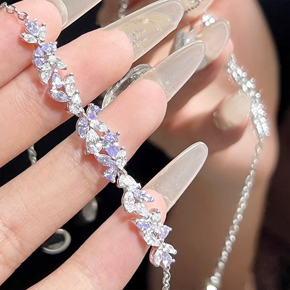 Fanjia Wisteria Purple Diamond Bracelet – Elegant Women’s Jewelry