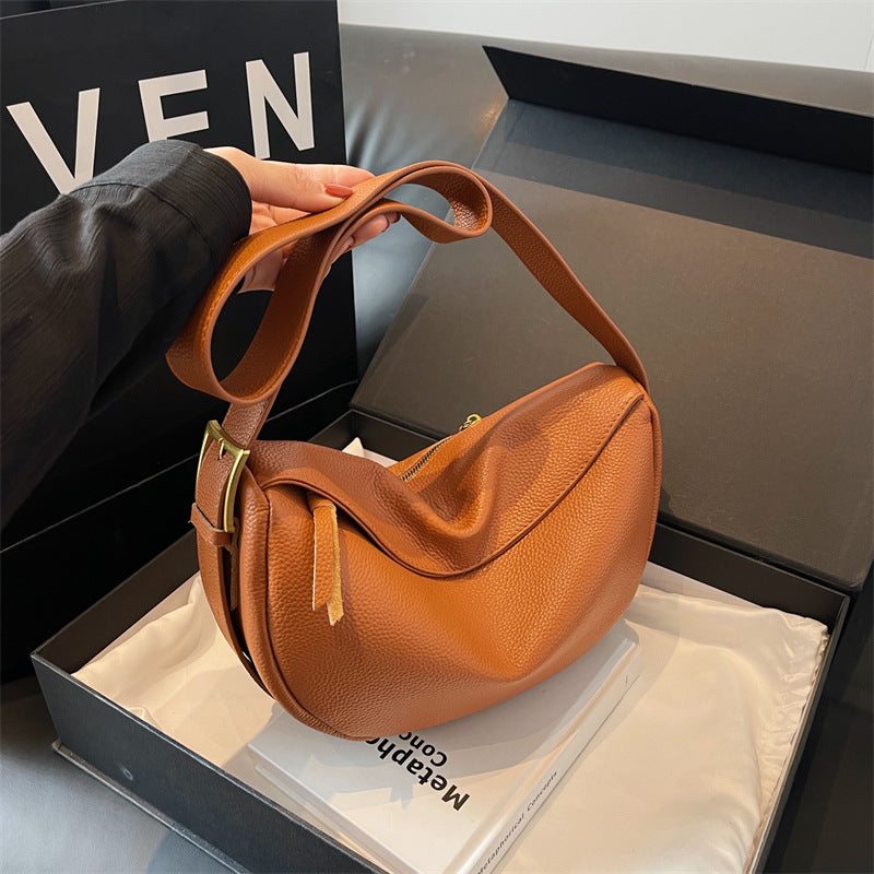 Genuine Leather Dumpling Shoulder Bag for Women