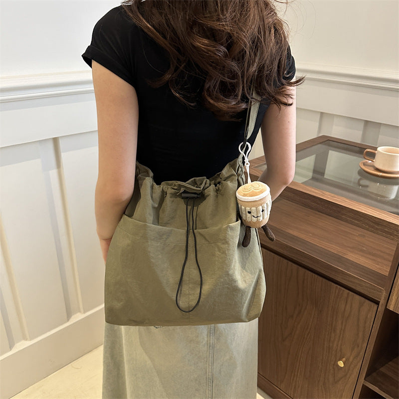 2024 Japanese Style Large Drawstring Bucket Bag for Women