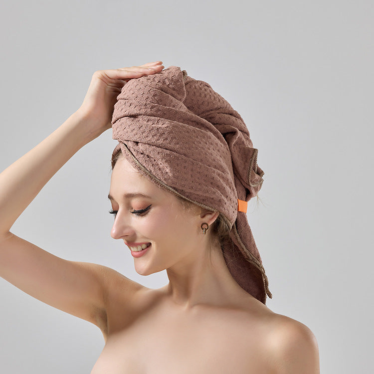 Waffle Dry Hair Towel Cap – Super Absorbent