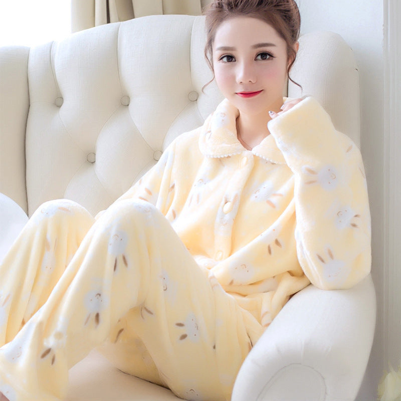 Women’s Coral Velvet Thickened Pajama Set