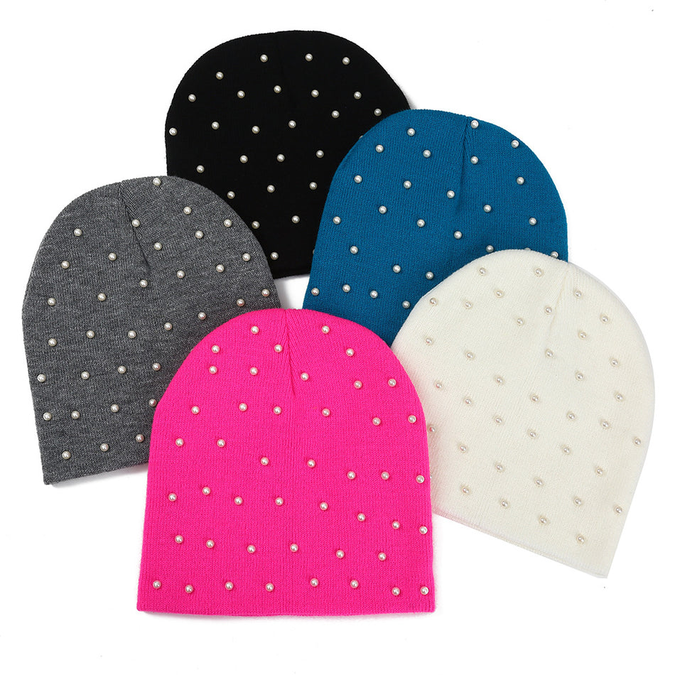 Pearl Diamond Woolen Hat