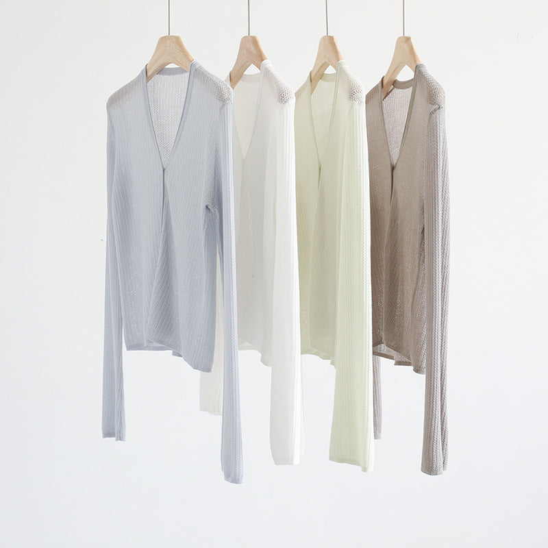 Ice Silk Summer Sunscreen Knit Cardigan