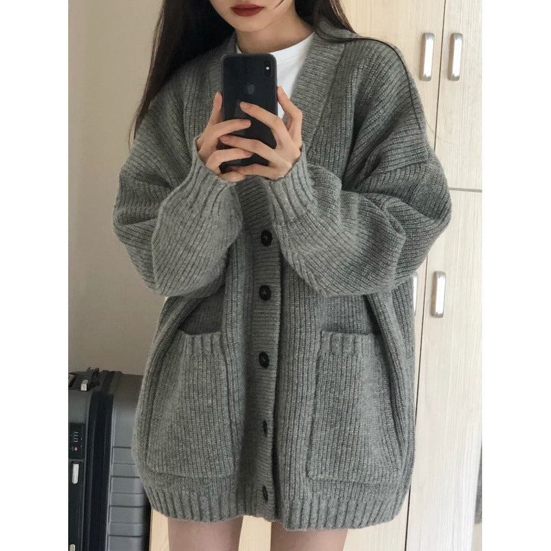 Women’s Korean Style Loose Knit Cardigan Jacket