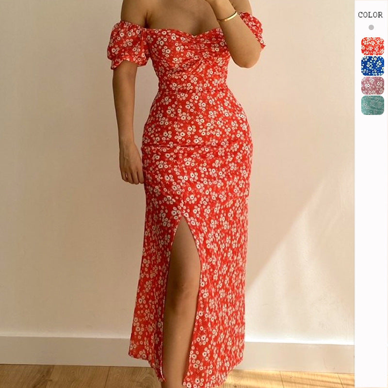 Summer Elegant Hip Split Collar Dress