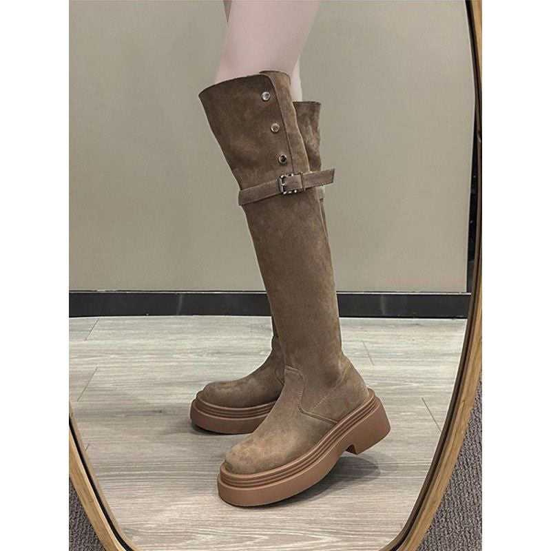 Women’s Over-the-Knee Boots Thick Sole Slim Fit
