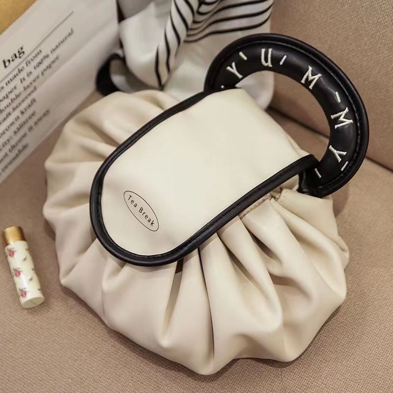 PU Leather Drawstring Cosmetic Bag