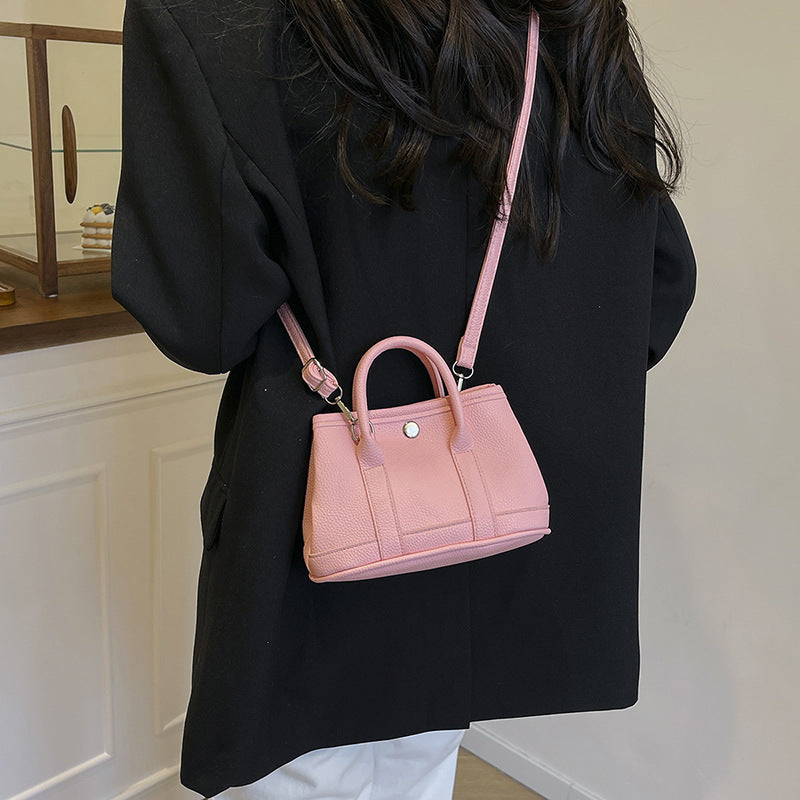 Niche Style Square Bucket Bag – Textured Crossbody