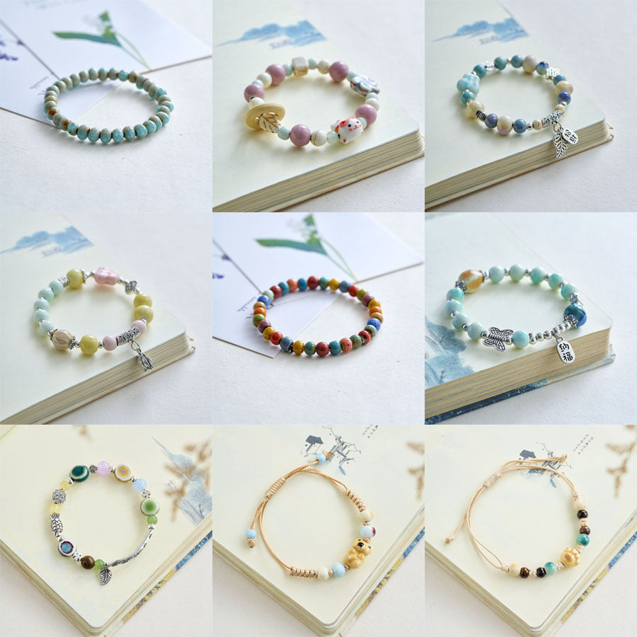 Natural Stone Ceramic Student Bracelet