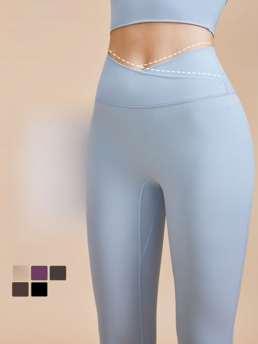 V-Waist Nude Yoga Pants – Slimming & No Underwear Needed