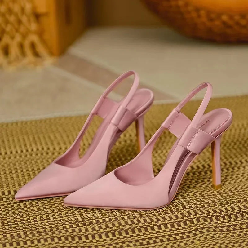 Pink Pointed Stiletto Heels – French Elegant Sandals
