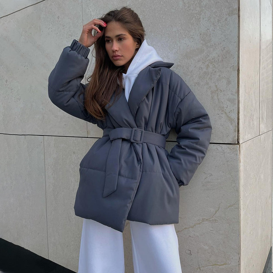 Slim Belted Winter Coat