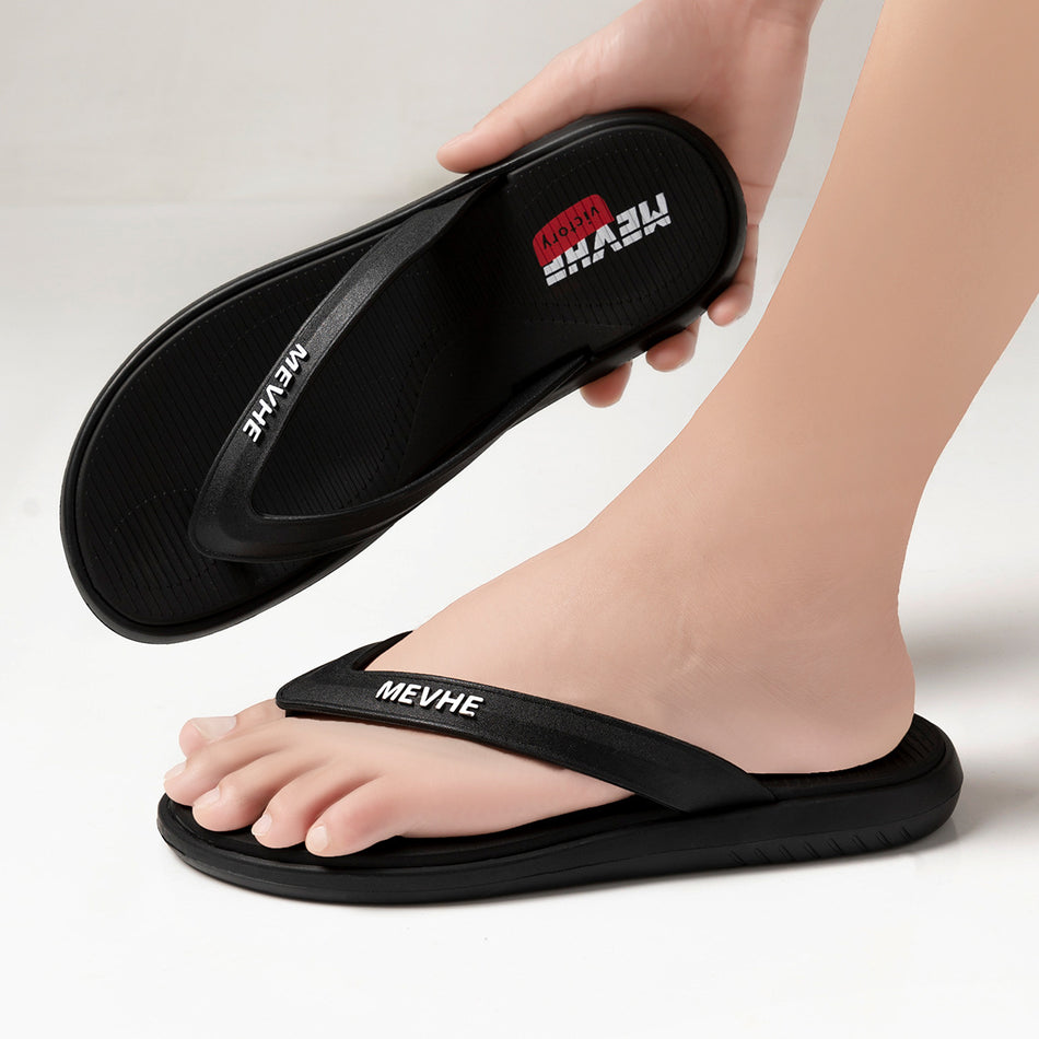 Jieliya Men’s Thick Bottom Flip-Flops – Soft & Non-Slip Summer Slippers