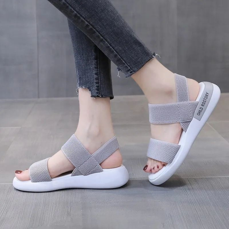 All-Match Soft Bottom Elastic Band Casual Sandals