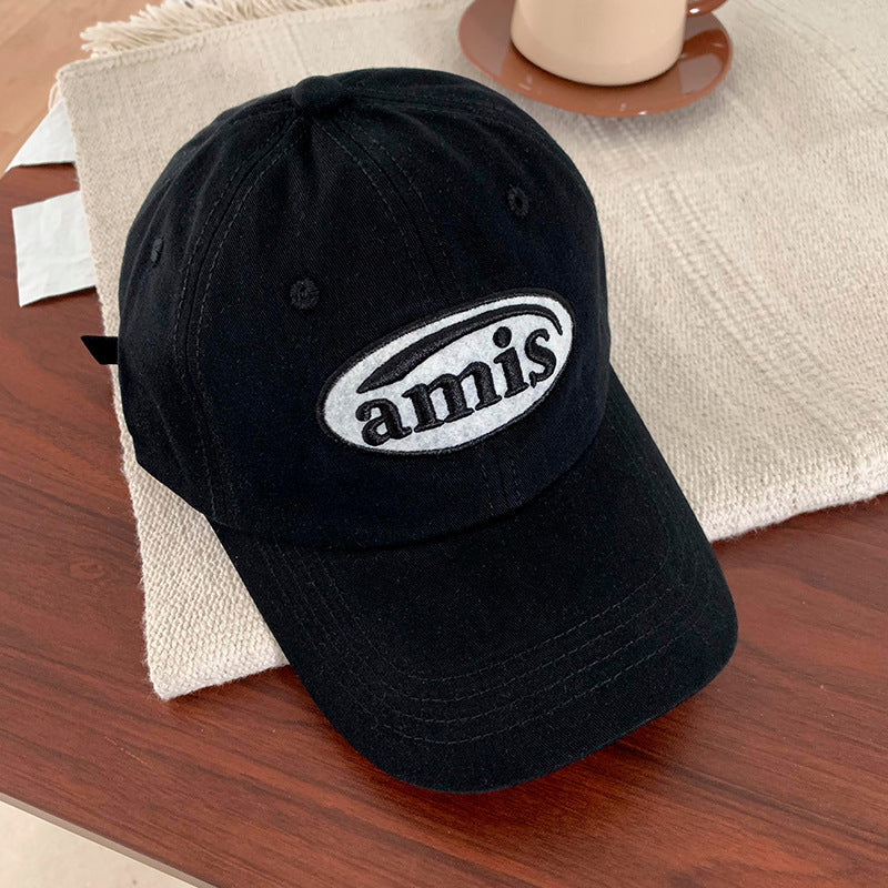 Korean Style Red Baseball Cap Women Soft Sunshade Face Slim Hat