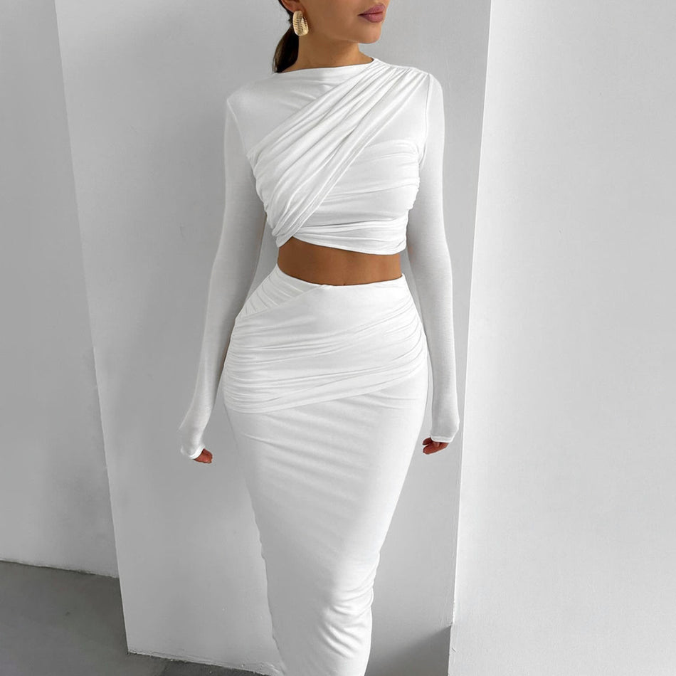 Women’s Crop Top + Slim Skirt Two-Piece Set