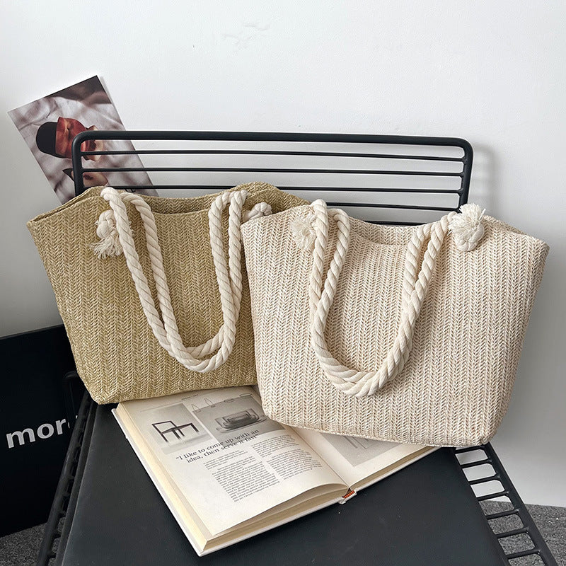 2025 Stylish Straw Woven Tote Bag – Large Capacity & Trendy Design for Women