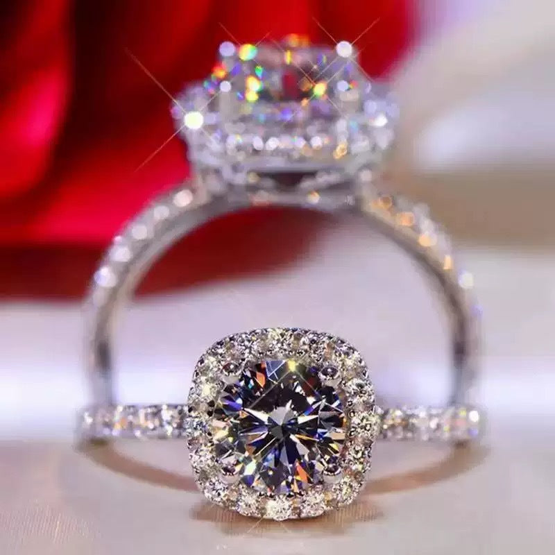 Fat Donglai Moissanite Square Wedding Ring – Elegant Style