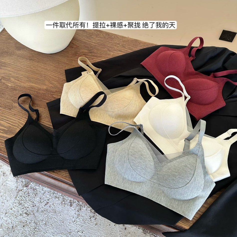 Warming Muscle Texture Sling Bra – Skin-Friendly, Wireless & Lifting Comfort Underwear for Women