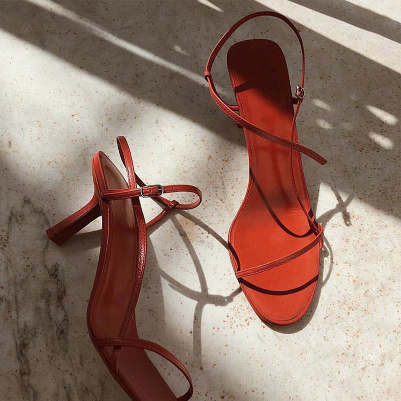 Thin Strap French Stiletto Sandals
