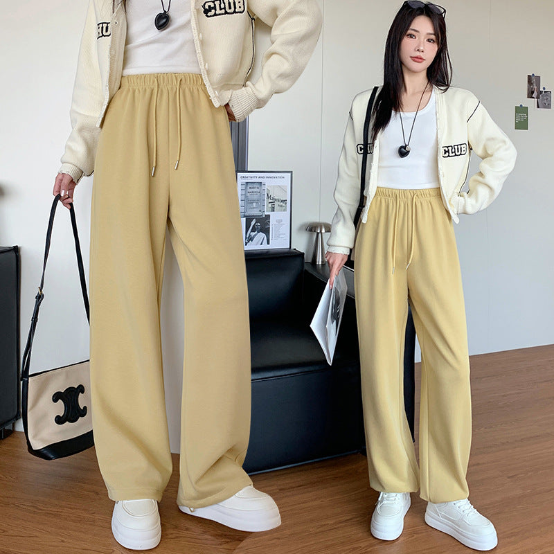 Yellow Two-Way High-Waist Wide-Leg Pants Women