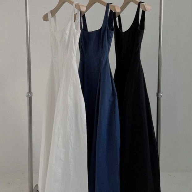 Slim Strap Mid Dress – Korean-Style Summer Essential
