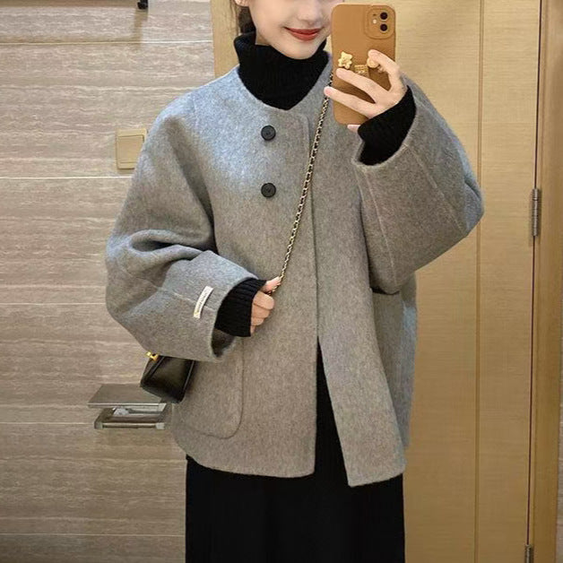 Women’s Short Wool Coat Hepburn Style Winter Jacket