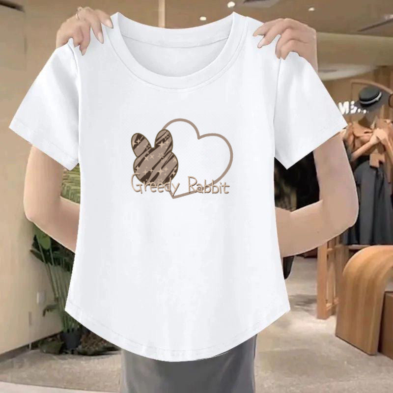 Slim Fit Threaded Cotton T-shirt – Arc Hem Hot Girl Style