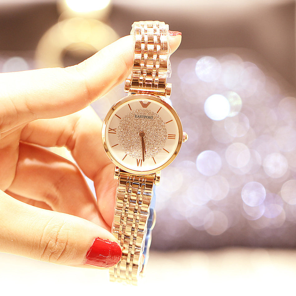Gypsophila Couple’s Quartz Watch with Steel Band & Diamond