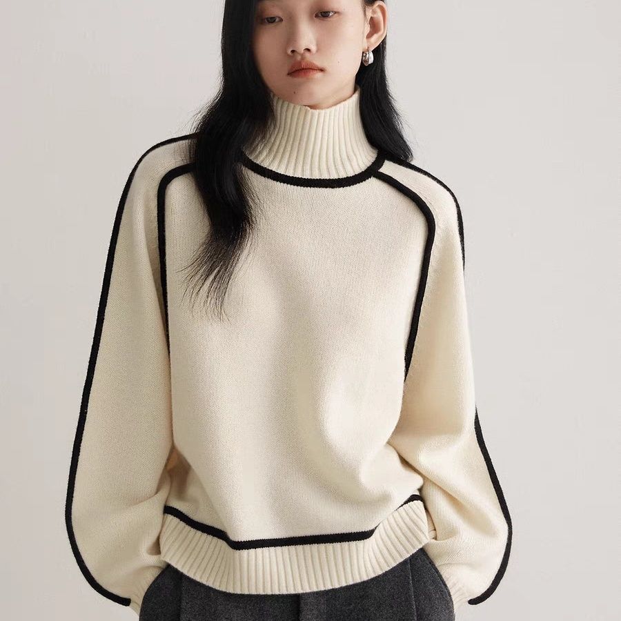 Maillard Striped Slim Casual Pullover Sweater Women