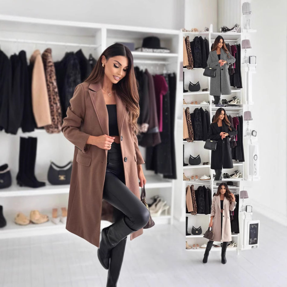 Simple Long-Sleeve Women’s Coat