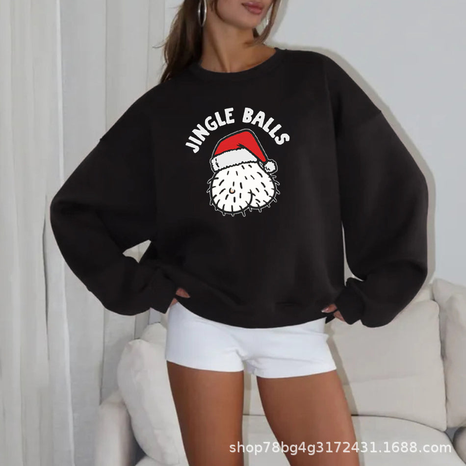 Christmas Santa Print Sweatshirt for Women