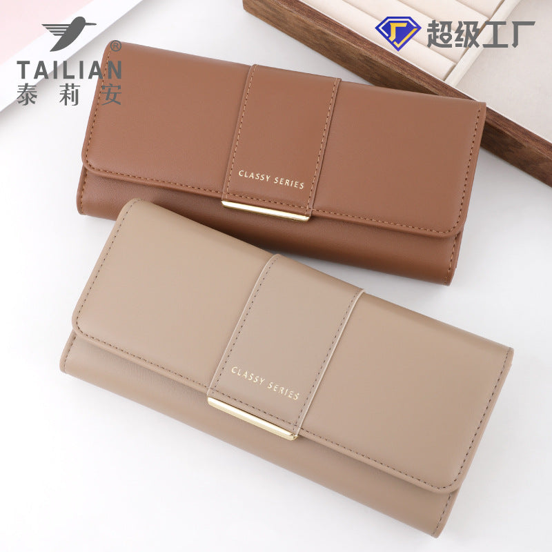 Women’s Leather Long Wallet – Elegant Zipper Purse