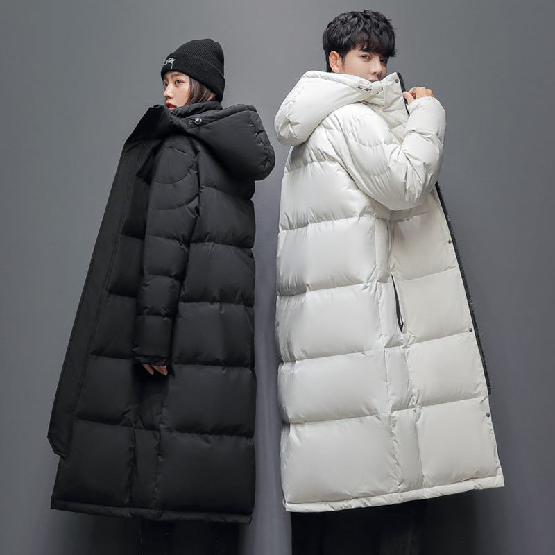 Unisex Long Knee-Length Down Jacket for Winter