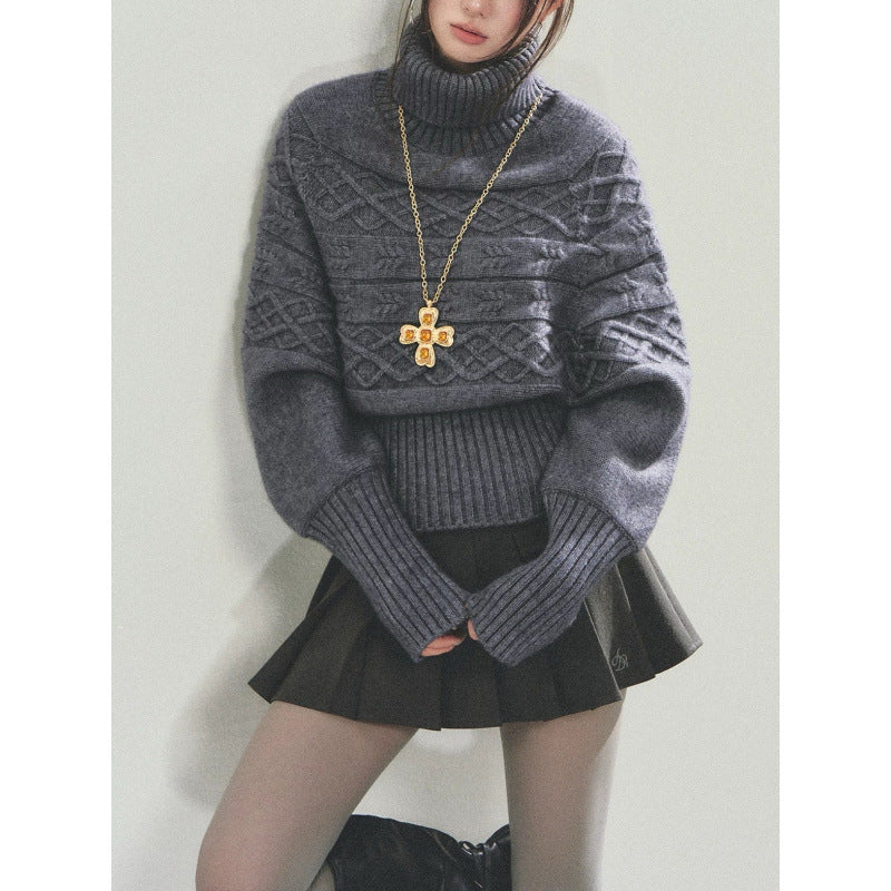 Women’s Twist Bat-Sleeve Turtleneck Sweater
