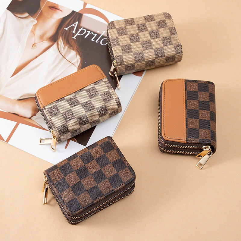 Women’s Double Zipper Card Holder | Retro & Colorful