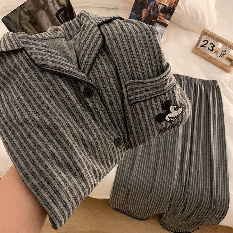 Color-Block Thermal Pajamas Women Autumn/Winter
