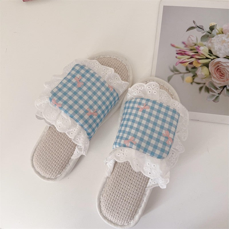Women’s Breathable Linen Mori Slippers – Non-Slip & Stylish