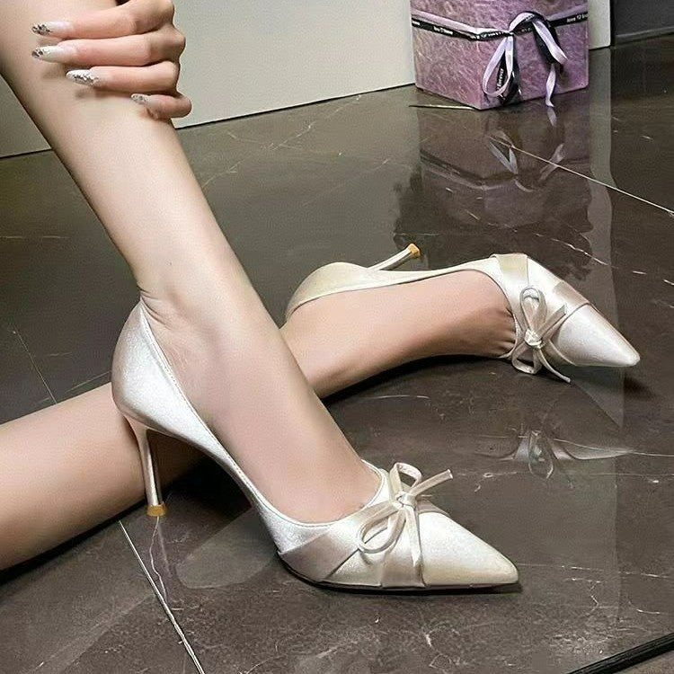 Elegant Bowknot Pointed-Toe Stilettos