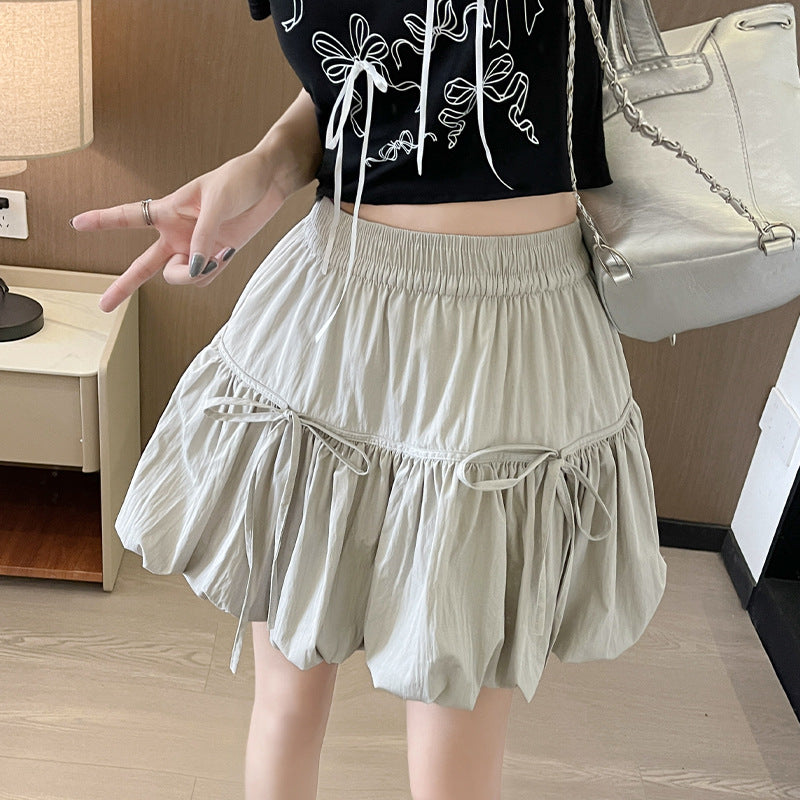 Ballet Bow Pleated Tutu Skirt – A-Line Bud Skirt