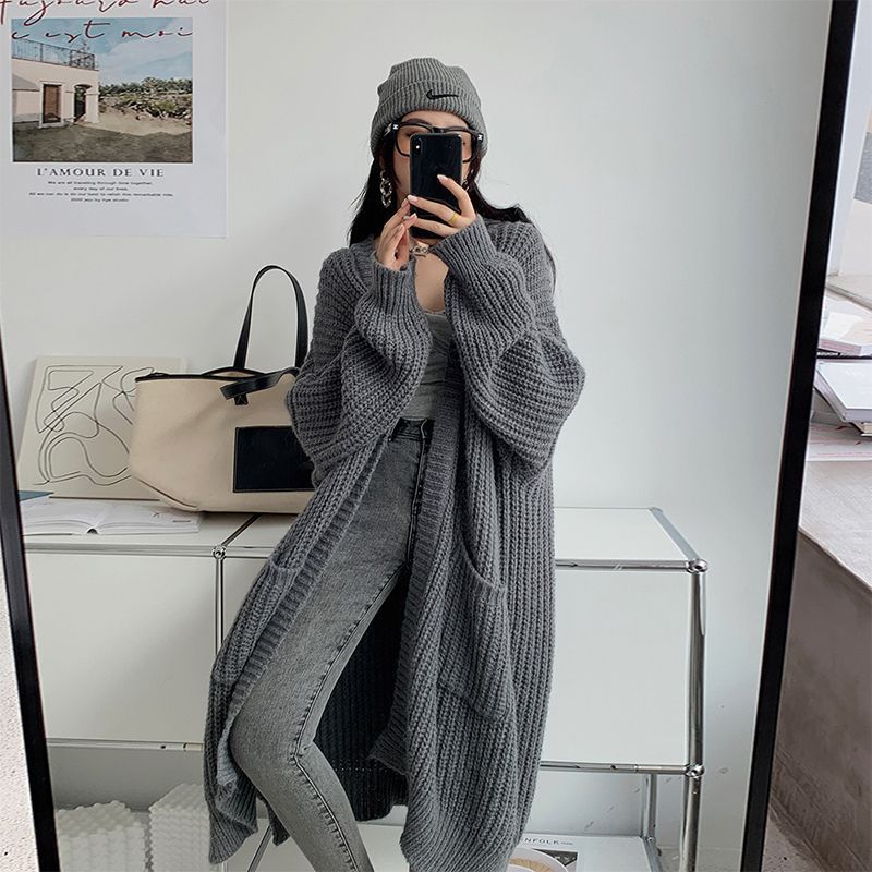 Women’s Loose Mid-Length Thick Knit Cardigan