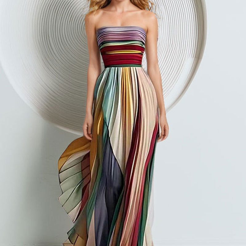 Strapless Printed Dress – Sexy Autumn/Winter Style 💃