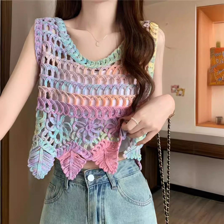 Chic Halter Hollow Vest – Summer Seaside Fashion