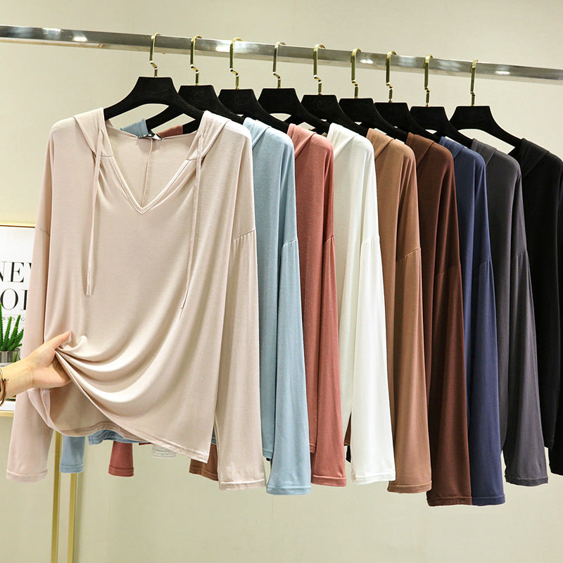 Women’s Plus Size Modal Long-Sleeve Loose Hoodie