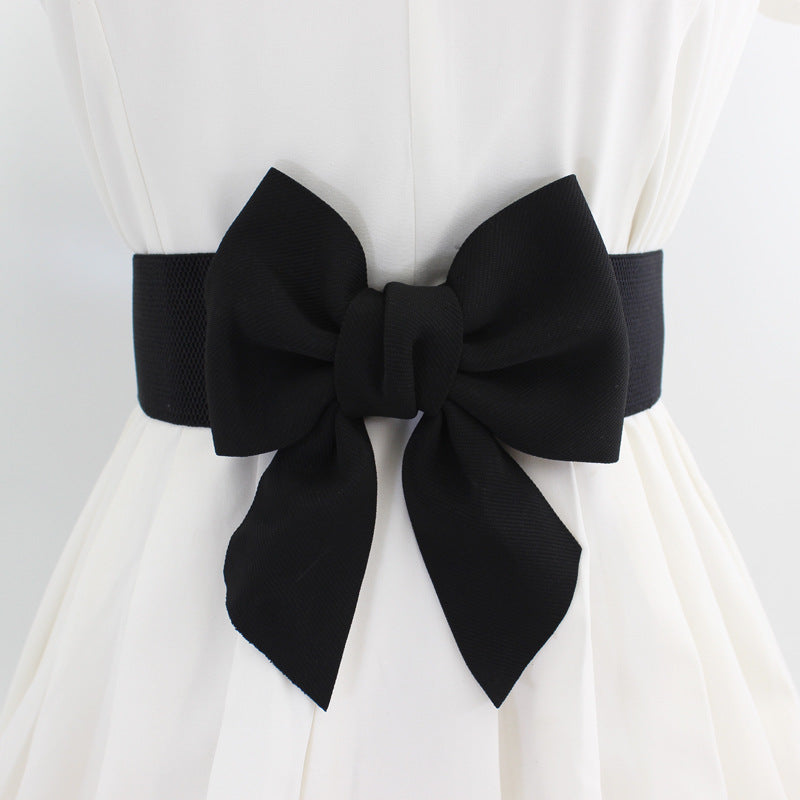 Big Bow Elastic Waist Belt – Sweet Cotton Dress Accessory