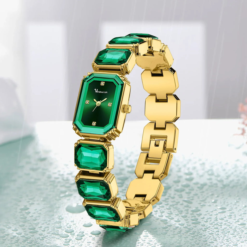 Diamond Green Dial Women's Watch