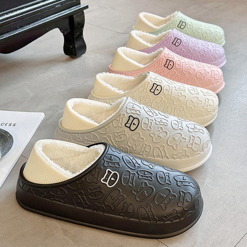 Waterproof Winter Cotton Slippers Non Slip Indoor Outdoor