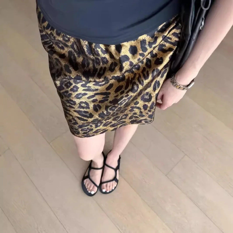 Leopard Print A-Line Skirt – Slimming & Elegant Summer Wear