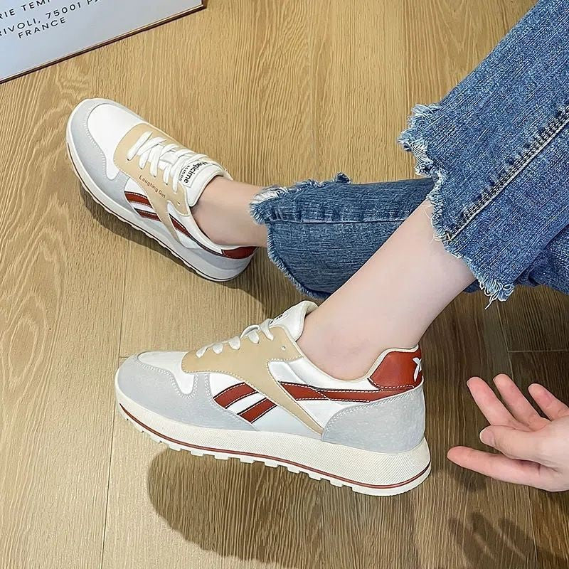 White Casual Waffle Sneakers for Women